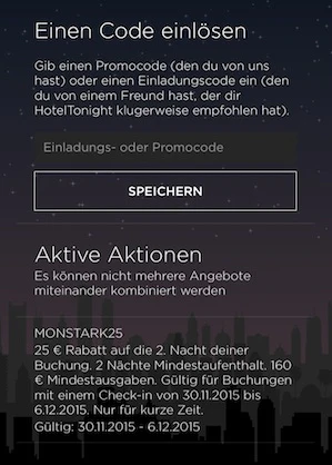 Hotel Tonight: 20€ Rabatt für die erste Buchung und 25€ Rabatt auf 2 Nächte - *UPDATE*