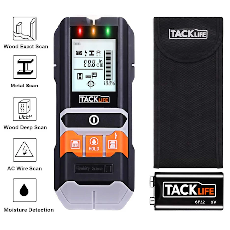 Metalldetektor, 5 in 1 Wand Scanner Detektor, Stud Finder, mit Großer LCD Hintergrundbeleuchtung