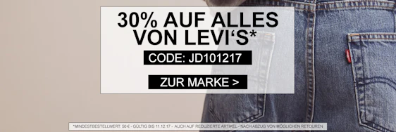 30% Rabatt auf Levis bei Jeans-Direct - z.B. 6x Rundhals T-Shirt für 51€