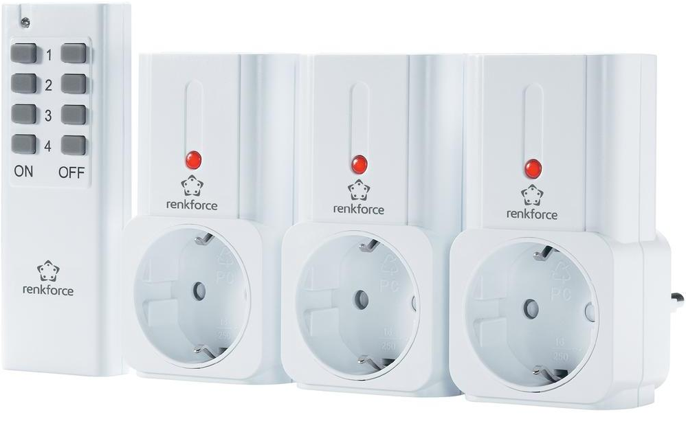 renkforce 1208454 für 10€ bei Filialabholung - 3 Funkschalter inklusive Fernbedienung