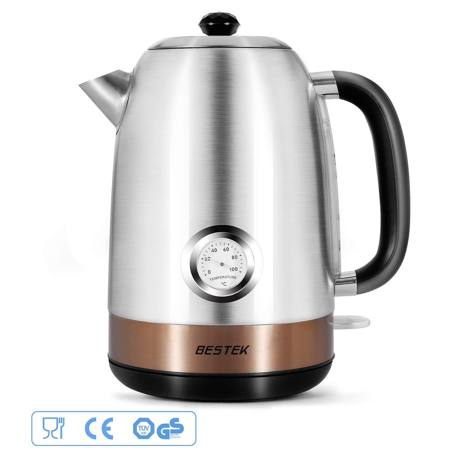 BESTEK Retro Wasserkocher mit Wassertemperaturanzeige 2200 Watt für 28,99 EUR