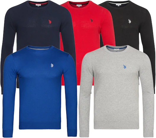 U.S. POLO ASSN. Rundhals Herren Pullover mit Stick-Logo nur 27,99€