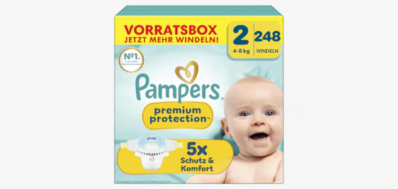 248x Pampers Premium Protection Baby Windel für 42€ - Größe 2 (4-8kg)