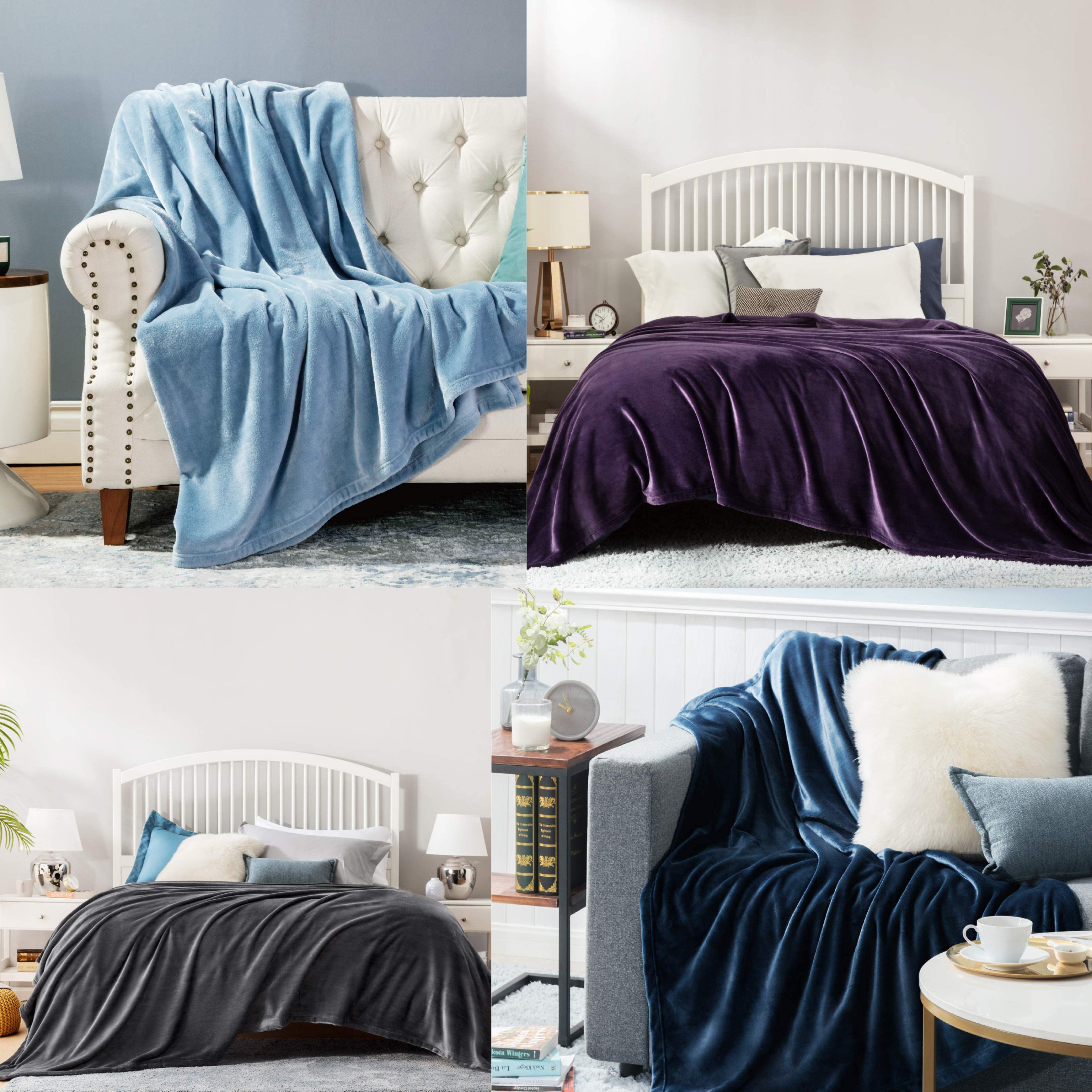 Weiche Kuscheldecke Fleecedecke in 4 Farben&amp;2Größen ab 9,49€(Statt 18,99€) - Prime