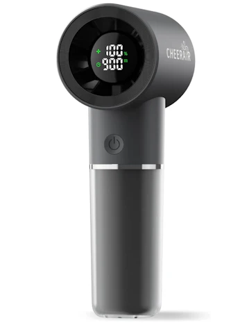 Tragbarer Handventilator, Mini-Ventilator mit 6 Geschwindigkeiten, 5000-mAh-Akku, bis zu 15 Std. Laufzeit, LED-Anzeige, für Reisen, Camping und Make-up