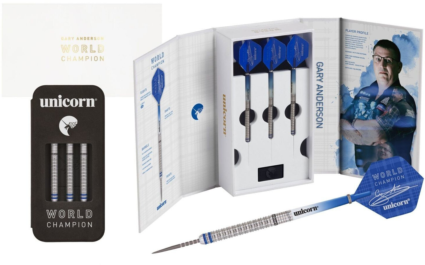 Unicorn Darts 2019 Edition Gary Anderson 90% Tungsten blue 27g 41% günstiger