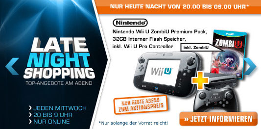 Saturn Late Night Shopping ab 20 Uhr: Nintendo Wii U, Google Nexus 7 32GB, Haier Waschmaschine  (Update 1)