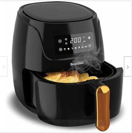 Beautitec Air Fryer Friteuse Heißluftfritteuse Fettarm ölfrei Backofen 5L 1650W, 55.2€(statt 69€)