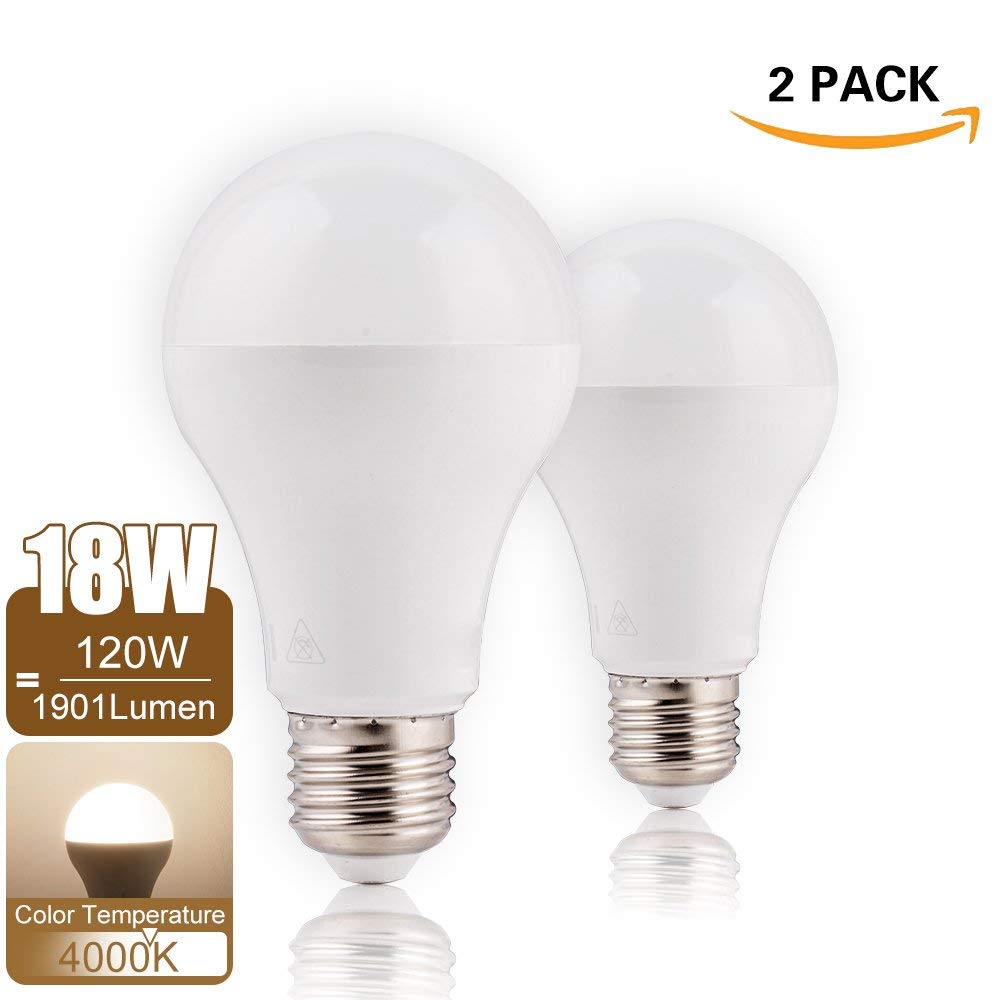 18W E27 4000K 1901 Lumens LED Lampe  2-er pack