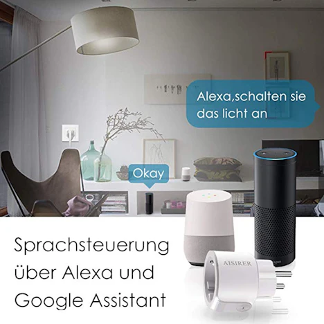 Wifi Mini Steckdose Fernbedienbar Funktioniert mit Amazon Alexa10A-2200W (2 pack)