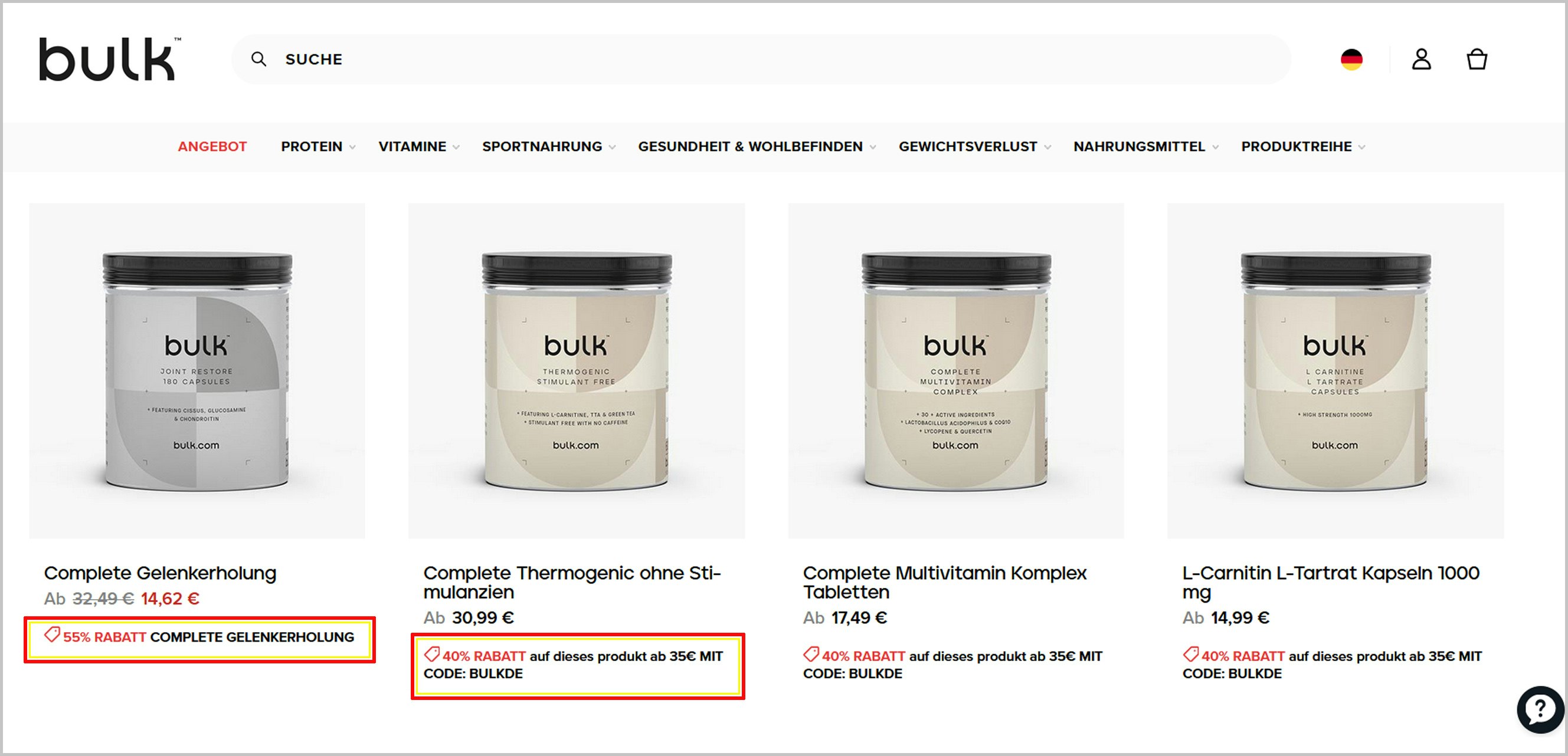 bulk Rabatt entdecken