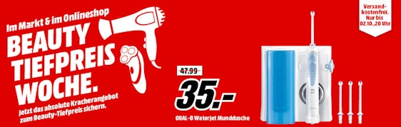 Oral-B Oral Health Center Waterjet für 35€ - Munddusche mit 4 Bürstenköpfen