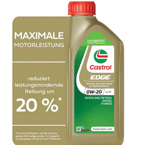Castrol Edge 1 Liter 0W-20 LL IV Motor Oil für 10,41€(statt 17€)