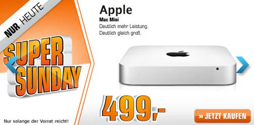 Saturn Super Sunday Highlights - Mac mini für 499€, Ixus 500 HS für 83€