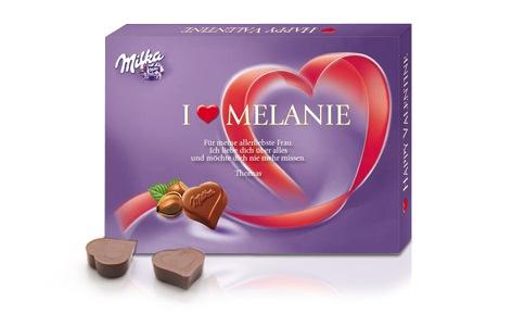 Personalisierte „I love“ Milka Box (125 g) für 9,90€ inkl. Versand