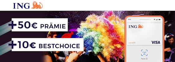 Letzte Chance! ING Girokonto mit 50€ Prämie + 10€ BestChoice Gutschein 💸 Kostenloses Girokonto mit Visa Debitkarte