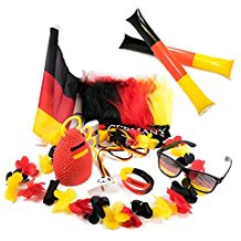 Deutschland Fanartikel Set zur Weltmeisterschaft 2018 WM in Russland, Fanmeile, Public Viewing, Olympia, Fußball