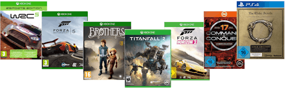 Games Schnäppchen in der Übersicht - z.B. Titanfall 2 (Xbox One) für 39€ oder The Witcher 3 (PS4) für 30€