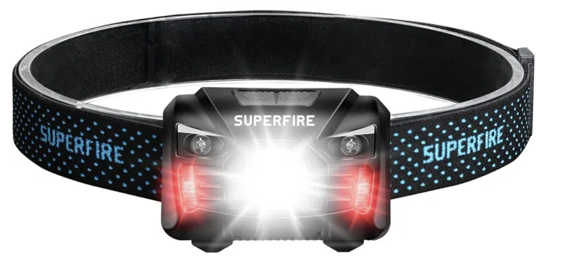 SuperFire HL06 für 10€ - Stirnlampe mit 350 Lumen, 5 verschiedene Modi (Prime)