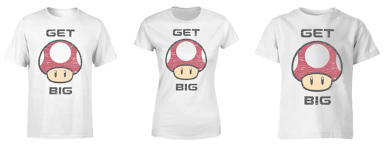 Super Mario T-Shirt "Get Big" für 11€ - offiziell lizenziertes Fan-Shirt