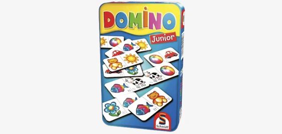 Spielspaß für die Kleinsten! 🎲 Domino Junior in der Metalldose für nur 5€ 👦👧