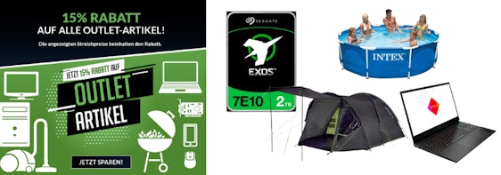 Alternate: 15% Extra auf Outlet & B-Ware - z.B. Seagate Exos 7E10 2TB Festplatte für 48€