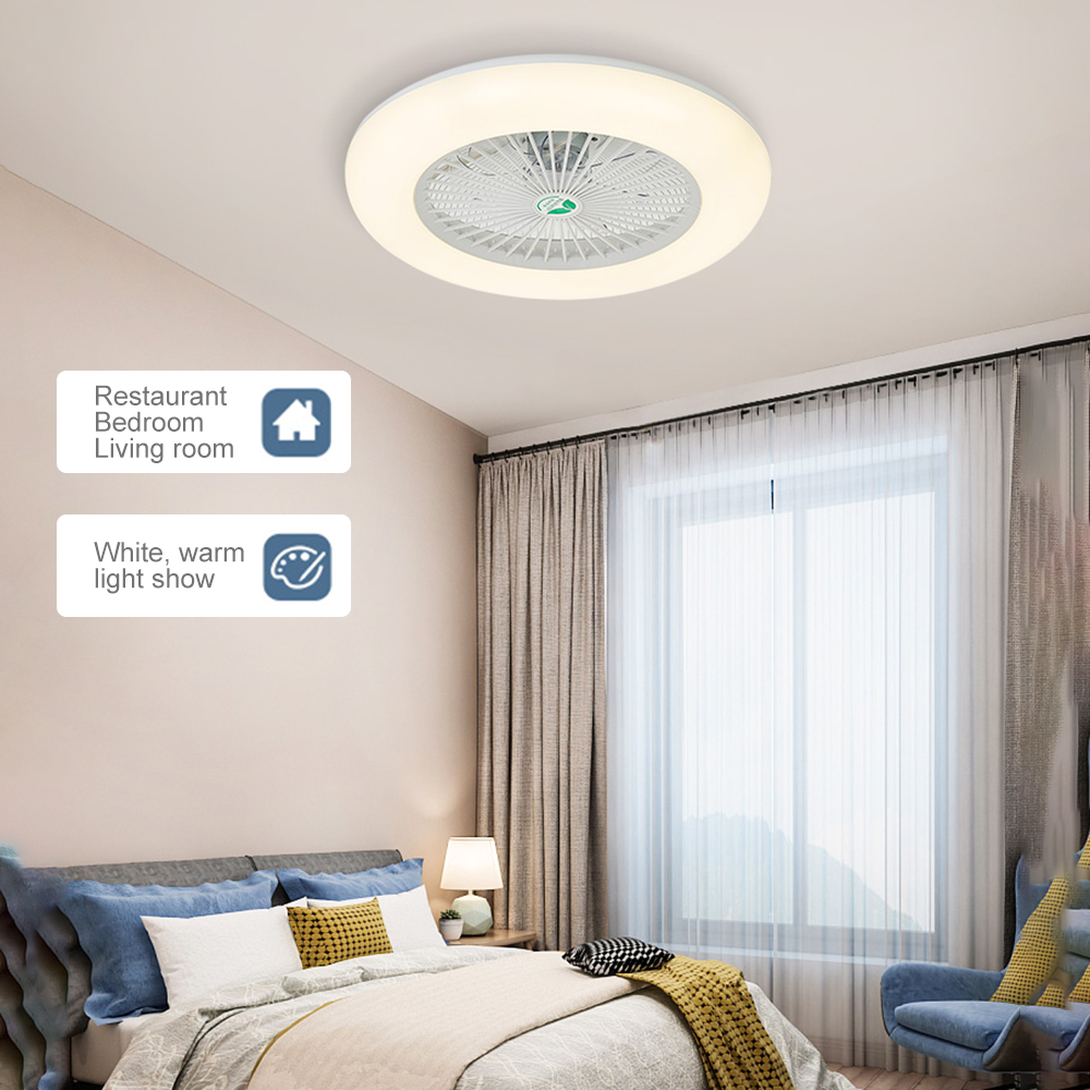  36W Intelligent Deckenleuchte Deckenlampe Deckenventilator mit Beleuchtung Fernbedienung LED-Leuchte (braun ) 