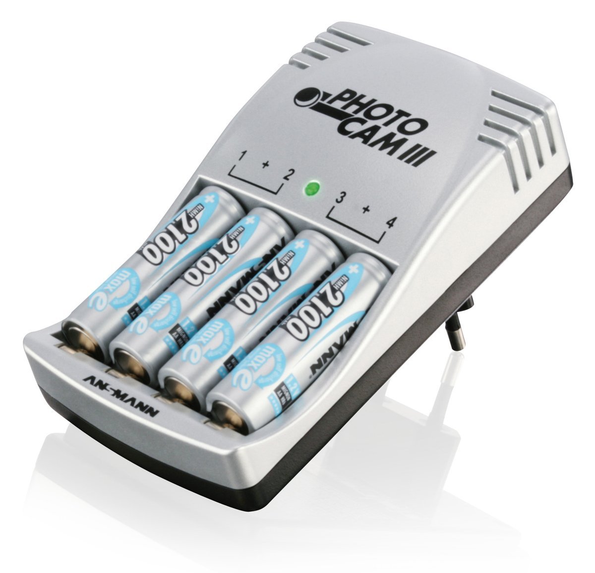 Vorbei! ANSMANN 5117003 Photo Cam III Steckerladegerät + 4x AA Typ 2100mAh maxE Akkus für 7,31 EUR