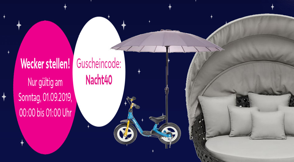 Nur heute Mitternacht! Mömax Night Sale mit 40% Rabatt auf das Exklusiv Online Gartenmöbel-Sortiment *vorbei*