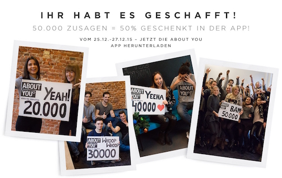 50% Rabatt auf fast alles bei Aboutyou - nur per App