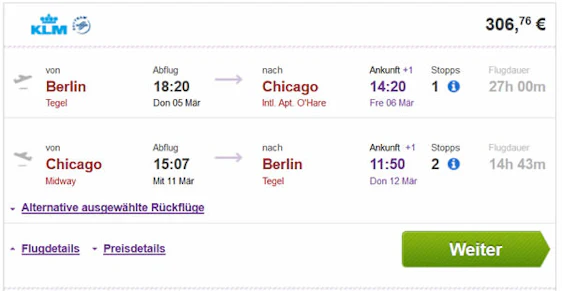 Nordamerika Sale bei KLM: Hin- und Rückflüge nach Chicago ab 307€