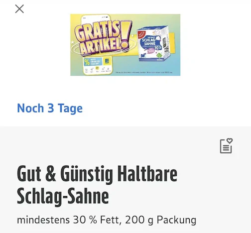 Edeka (Diska): Schlag-Sahne gratis