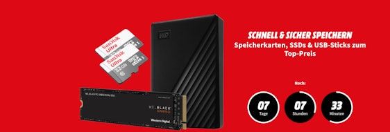 💥 Speicherwoche bei Media Markt/Saturn mit Wochen- & Tagesdeals – z.B.: SanDisk Extreme A2 U3 V30 microSD 64GB für 10€