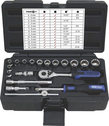 Steckschlüssel Knarrenkasten KS Tools TRIPLEplus Steckschlüsselsatz 19-tlg. (916.0619) für nur 24,95 EUR inkl. Versand