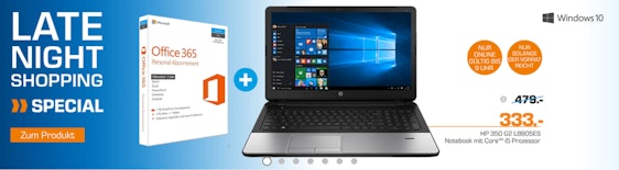 Late-Night-Special bei Saturn - HP 350 G2 L8B05ES + Office 365 ab 300€