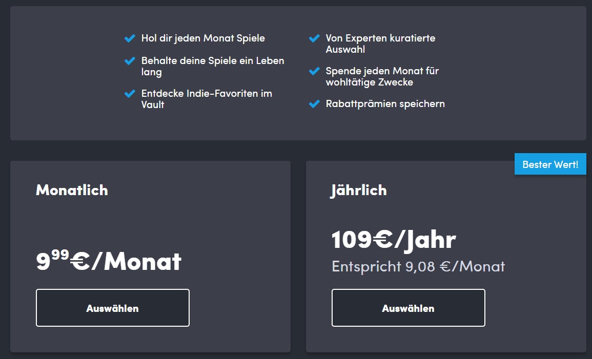 Humble Mitgliedschaft