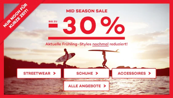 Mid Season Sale bei Planet Sports - bis zu 30% Rabatt