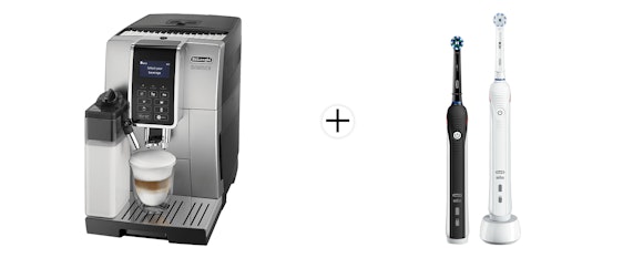 De'Longhi ECAM352.55.B Dinamica + Oral-B Pro 2 2900 Black/White für 499€ - Kaffevollautomat + gratis elektrische Zahnbürste