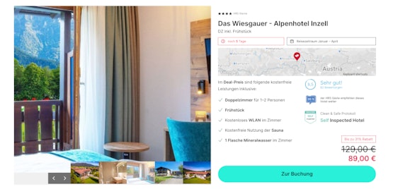 Neues Angebot bei HRS 🫶 Das Wiesgauer - Alpenhotel Inzell DZ inkl. Frühstück für 89€