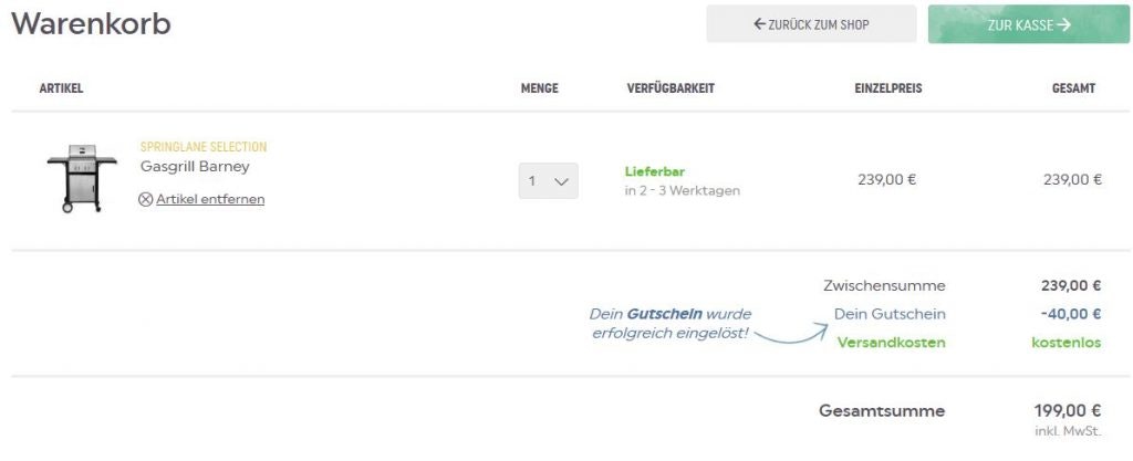 warenkorb springlane