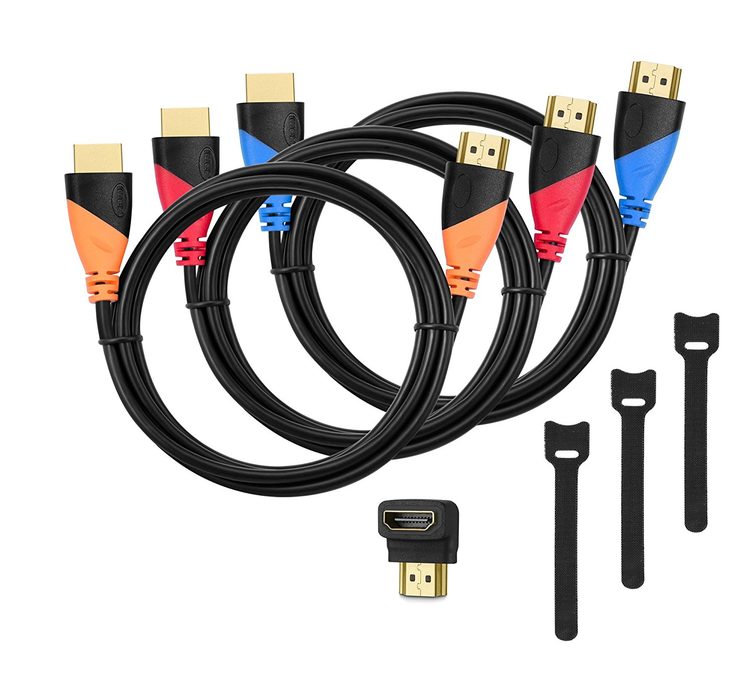 Nur 2,99！[3 Stücke] 1,8Meter HDMI Kabel  mit HDMI Adapter