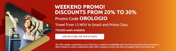 Nur bis morgen! 20-30% Rabatt bei Italotreno auf Inlands-Zugtickets, z.B.: Turin - Mailand ab 6€ oneway