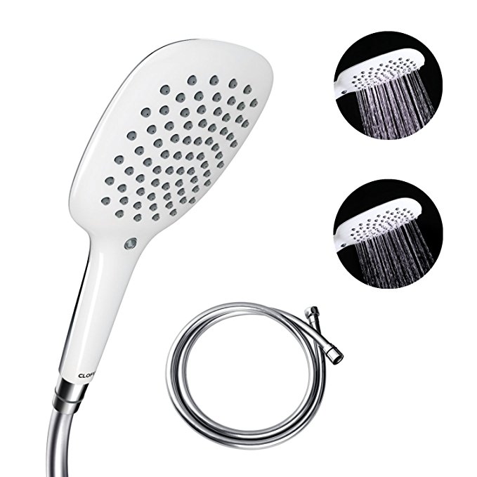 Handbrause CLOFY Duschkopf mit Schlauch (1,5 m), 2 verschiedenen Strahlarten