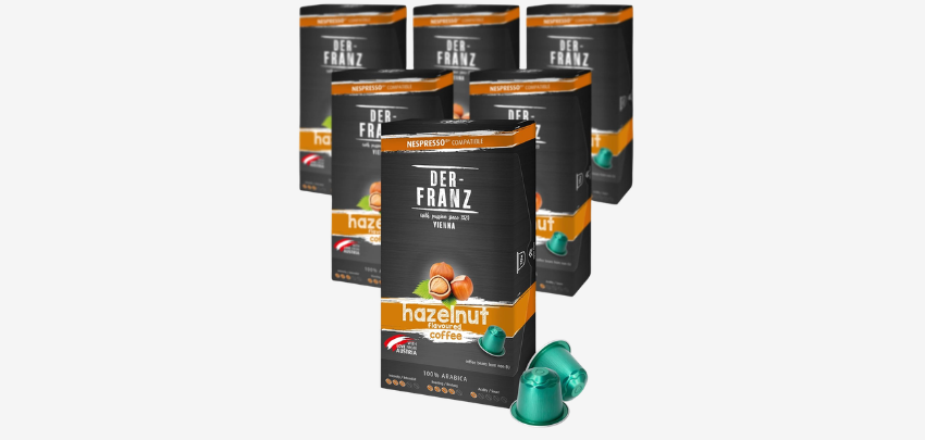 Aromatischer Kaffeegenuss! ☕ 60er Pack Der Franz Haselnuss Nespresso Kapseln für 21€ 🌰