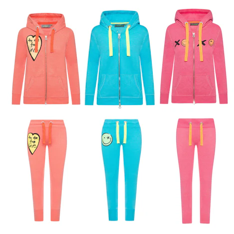Four Ti Four Damen Hoodie Zipper Zip-Jacket Pullover Jogger Jogginghose Joggpant