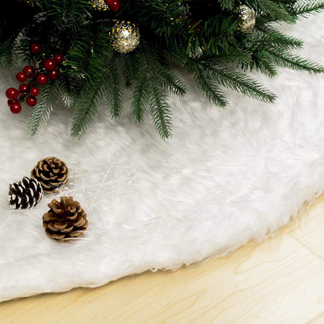 GIGALUMI 90cm Weihnachtsbaumdecke Weiß Plüsch Christmasbaumdecke