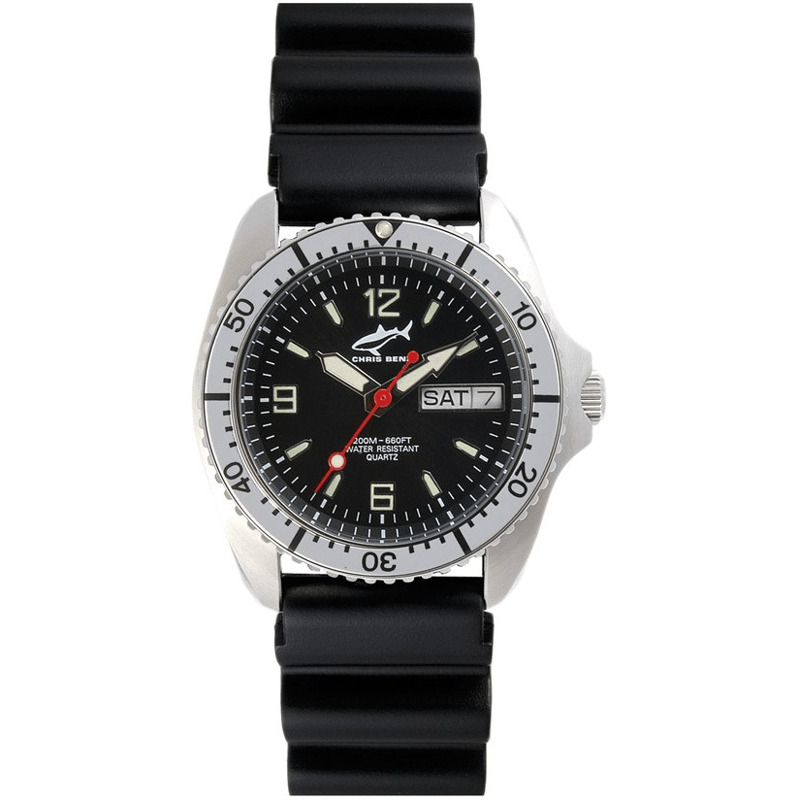 23,32€ auf Chris Benz One Medium schwarz - Silber Kautschukband sparen