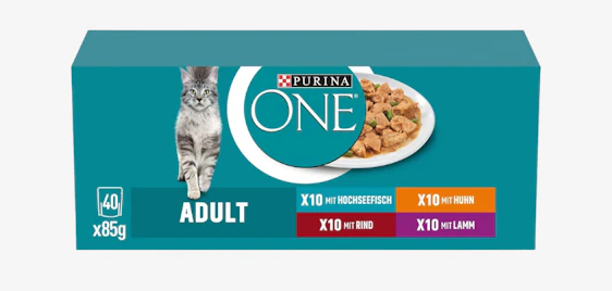 Vorrats-Deal für eure Samtpfoten! 🐱 40er Pack Purina One Adult Nassfutter für nur 17,92€ 🥣
