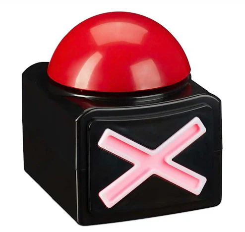 Relaxdays Buzzer mit Sound & Licht in rot/schwarz für 6,99€(statt 11,99€)