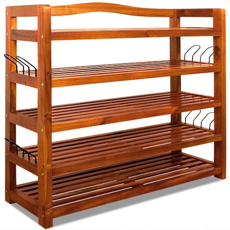 Schuhregal aus Akazienholz im Kolonialstil für 30€